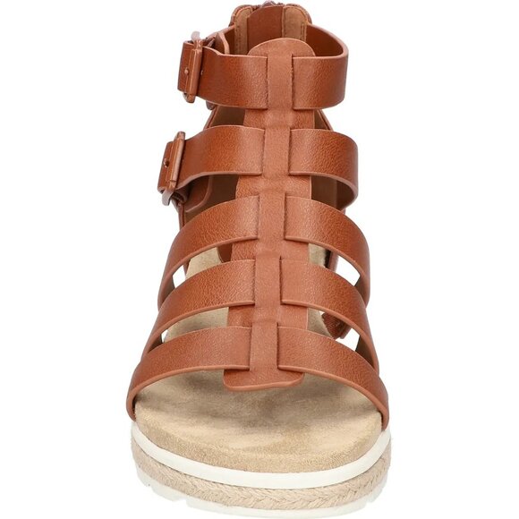 Easy Street Womens Simone Zip Comfort Wedge Heel Sandals Cognac Size 8 M NIB - Picture 3 of 9